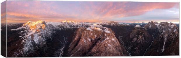 Italain Dolomites at sunrise Canvas Print by Sonny Ryse