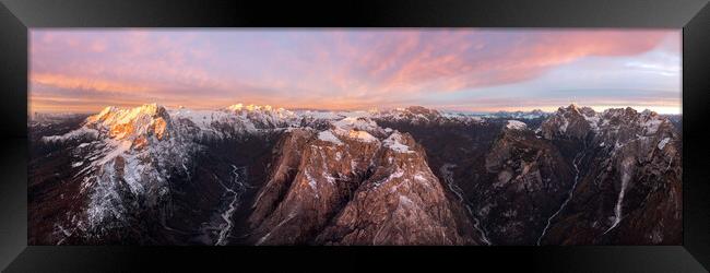 Italain Dolomites at sunrise Framed Print by Sonny Ryse