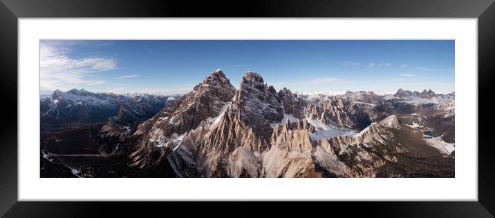 Monte Cristallo Aerial Italian Dolomites Framed Mounted Print by Sonny Ryse