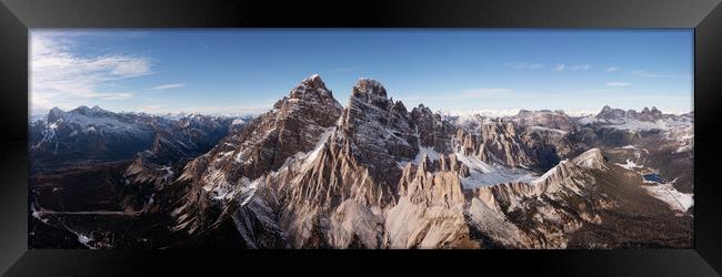 Monte Cristallo Aerial Italian Dolomites Framed Print by Sonny Ryse