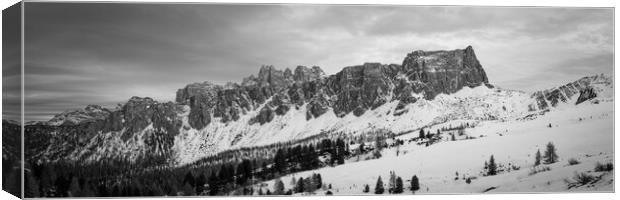 Lastoni di Formin Dolomia Passo Giau Italian Dolomites Black and white Canvas Print by Sonny Ryse
