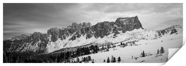 Lastoni di Formin Dolomia Passo Giau Italian Dolomites Black and white Print by Sonny Ryse