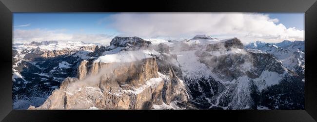 Torri del Sella Aerial Piz Boe Sella Pass Dolomiti Italy Framed Print by Sonny Ryse