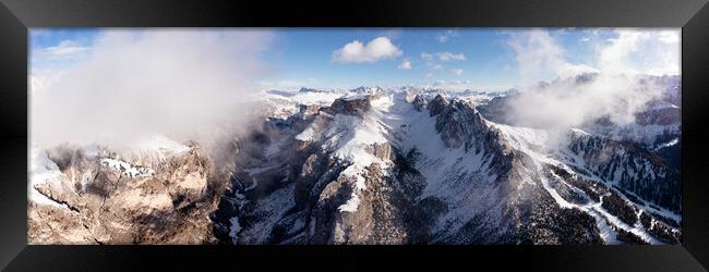 Val-Gardena-Italian Dolomites Aerial Framed Print by Sonny Ryse