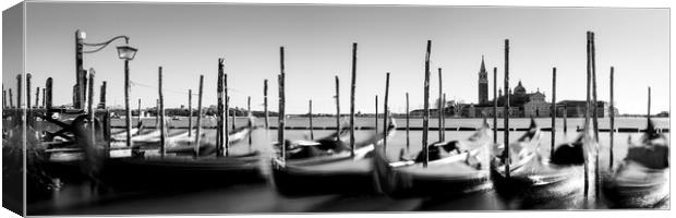 Venezia Venice Gondolas Italy Black and white Canvas Print by Sonny Ryse