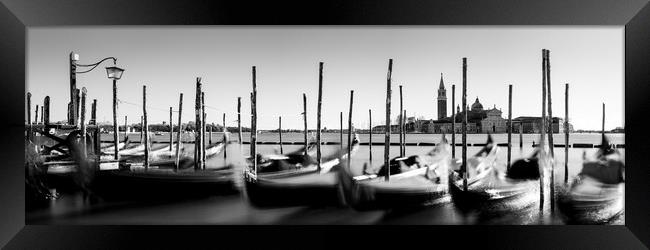 Venezia Venice Gondolas Italy Black and white Framed Print by Sonny Ryse