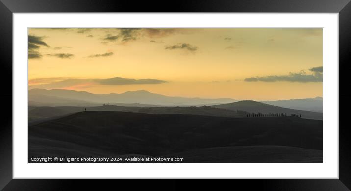 San Quirico d'Orcia Panorama Framed Mounted Print by DiFigiano Photography
