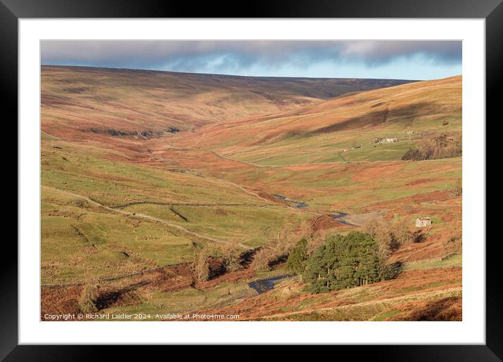Winter Sun in the Hudeshope, Teesdale Framed Mounted Print by Richard Laidler