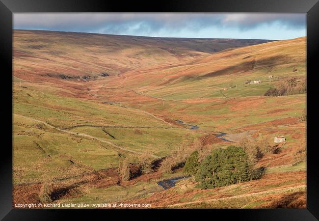 Winter Sun in the Hudeshope, Teesdale Framed Print by Richard Laidler