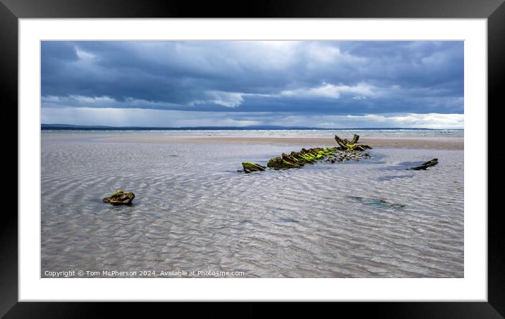 Wreck on Burghead Beach Framed Mounted Print by Tom McPherson