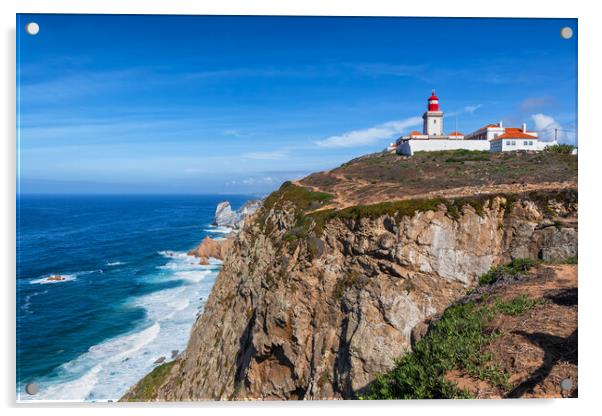Cabo da Roca Lighthouse In Portugal Acrylic by Artur Bogacki