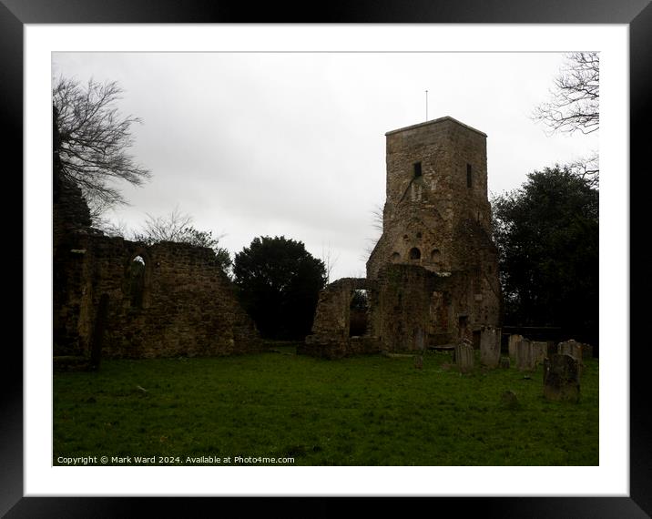 Old Saint Helen's Church ruins in Hastings. Framed Mounted Print by Mark Ward
