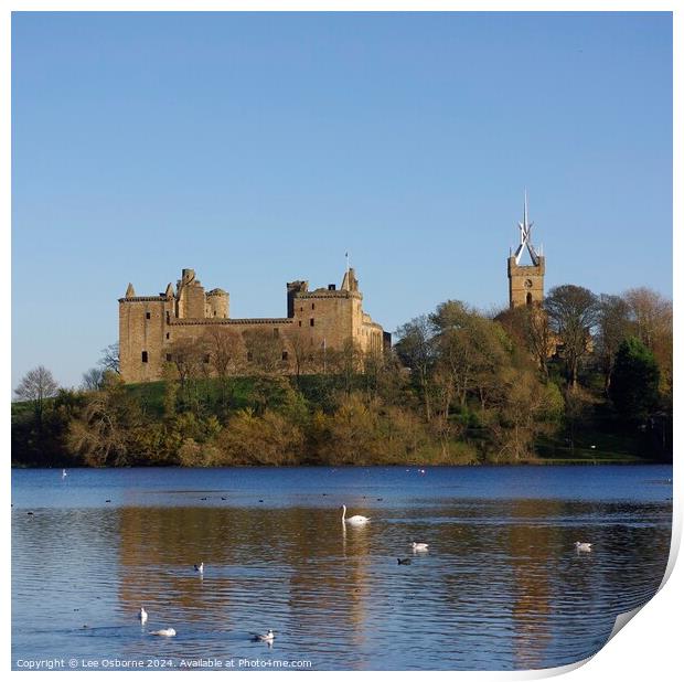 Linlithgow Loch, Palace and Church Print by Lee Osborne
