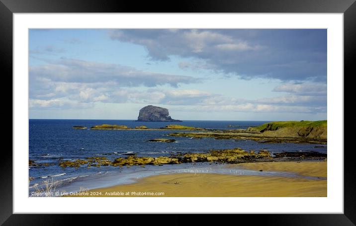 North Berwick Shore and Bass Rock Framed Mounted Print by Lee Osborne