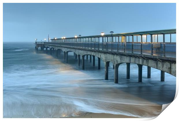 Boscombe pier winters morning  Print by Shaun Jacobs