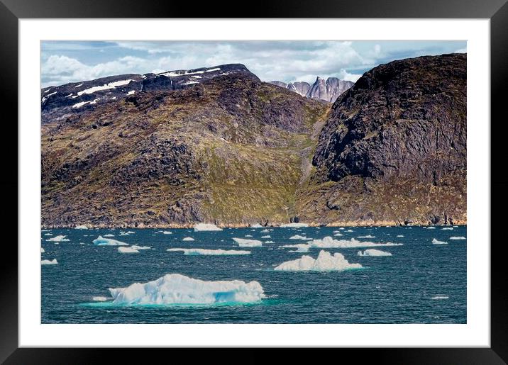 Ice Flows in Arctic Greenland Framed Mounted Print by Martyn Arnold
