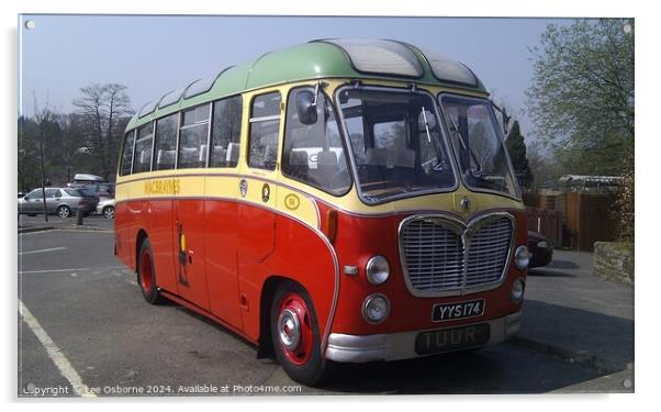1960 MacBrayne's Bedford Coach at Loch Katrine Acrylic by Lee Osborne