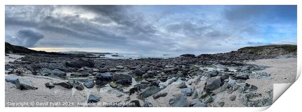  Fistral Beach Newquay Panorama Print by David Pyatt