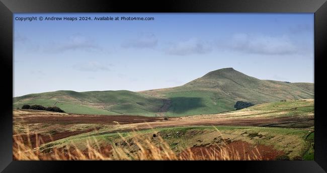 Rolling hills looking from Roaches rocks Framed Print by Andrew Heaps