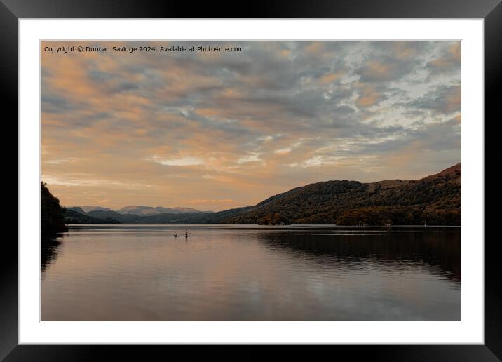 Pastel sunset across Lake Coniston Framed Mounted Print by Duncan Savidge