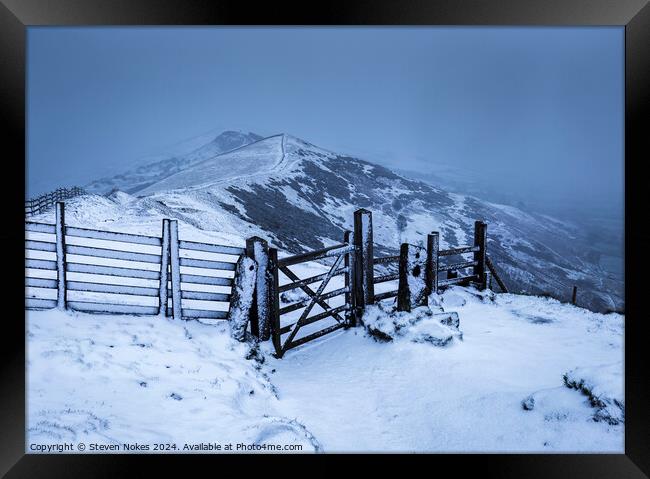 Winter Storms, Mam Tor, Peak District, Derbysh Framed Print by Steven Nokes