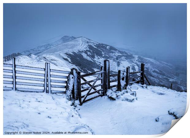 Winter Storms, Mam Tor, Peak District, Derbysh Print by Steven Nokes