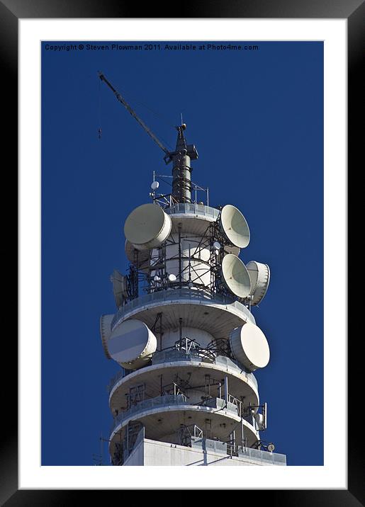 Telecom tower Framed Mounted Print by Steven Plowman