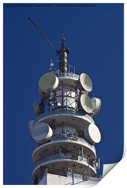 Telecom tower Print by Steven Plowman