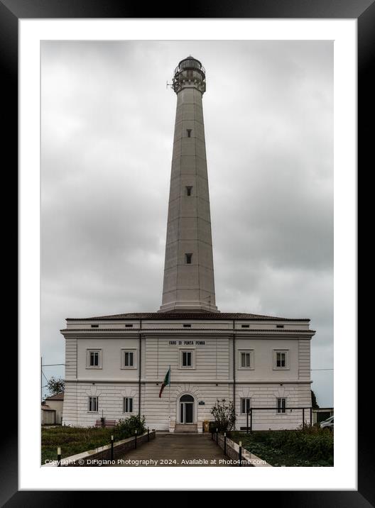 Punta Penna Lighthouse Framed Mounted Print by DiFigiano Photography