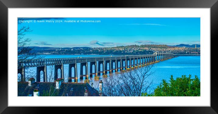 The Tay Bridge at Wormit, Fife Framed Mounted Print by Navin Mistry