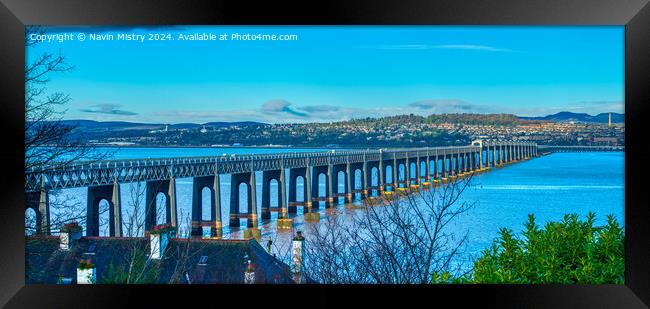 The Tay Bridge at Wormit, Fife Framed Print by Navin Mistry