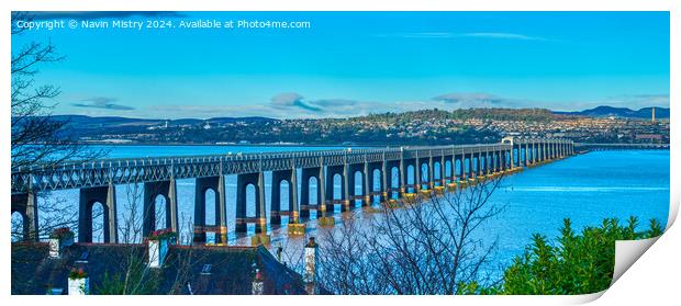 The Tay Bridge at Wormit, Fife Print by Navin Mistry