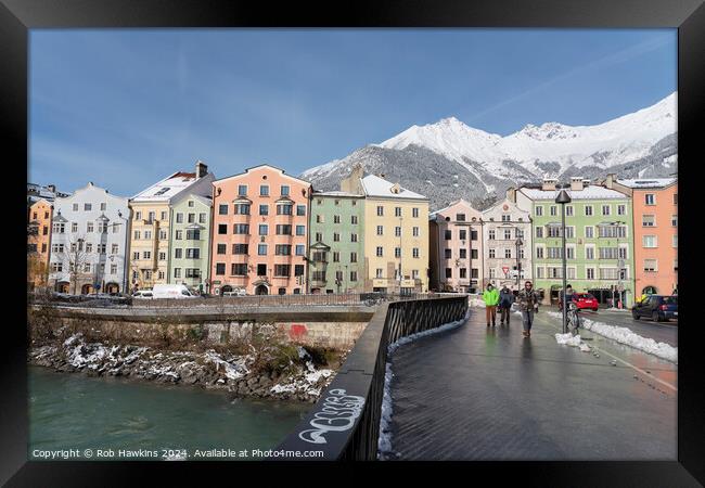 Innsbruck River and Mountains  Framed Print by Rob Hawkins