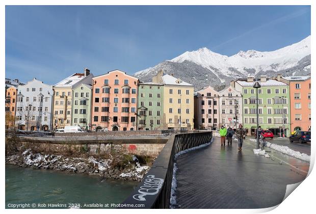 Innsbruck River and Mountains  Print by Rob Hawkins