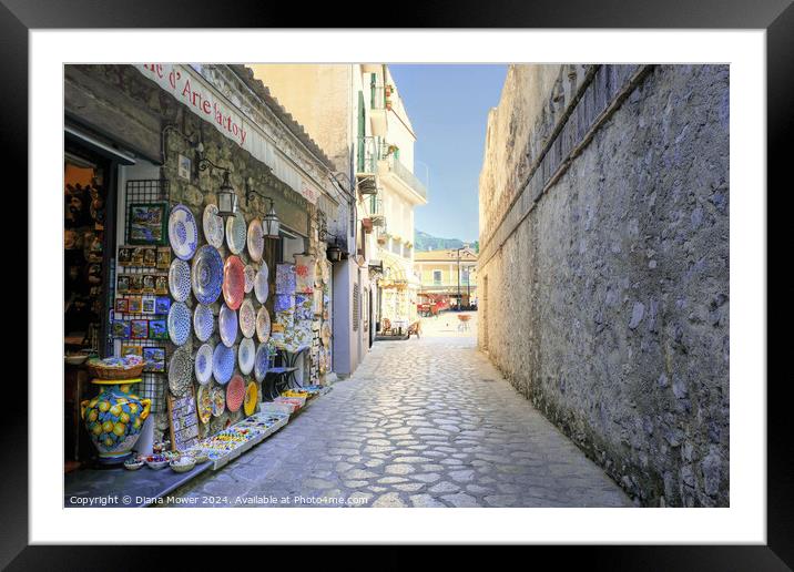 Street to Piazza Duomo Ravello Framed Mounted Print by Diana Mower