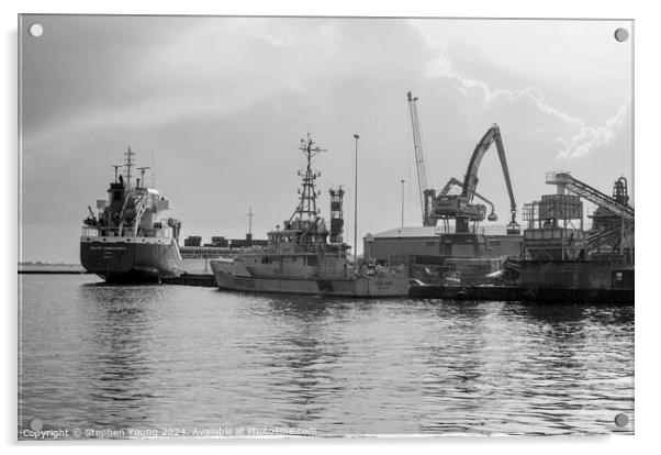 Timeless Shipyard Textures: Poole Quay's Grainy Elegance Acrylic by Stephen Young