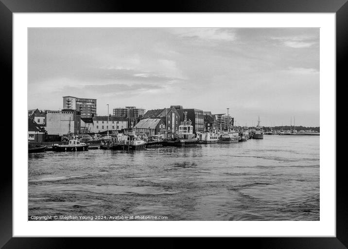 A Glimpse Through Time: Poole Harbour's Industrial to Residential Shift Framed Mounted Print by Stephen Young