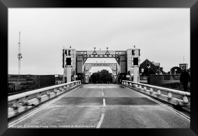 The Enigmatic Bridge Between Hamworthy and Poole, England Framed Print by Stephen Young