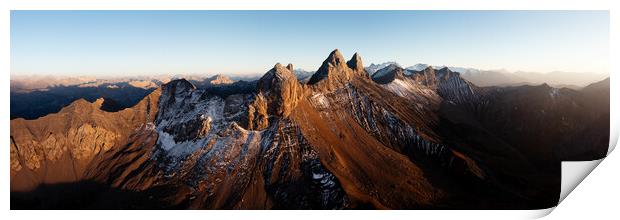 Aiguilles d'Arves mountains Aerial Savoie French Alps Print by Sonny Ryse