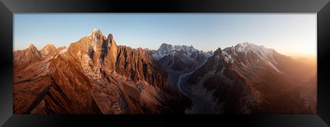 Aiguille Verte Chamonix Mer de Glace Glacier French Alps Framed Print by Sonny Ryse