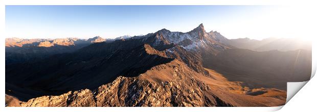 Aiguilles d'Arves mountains Aerial Savoie French Alps Print by Sonny Ryse