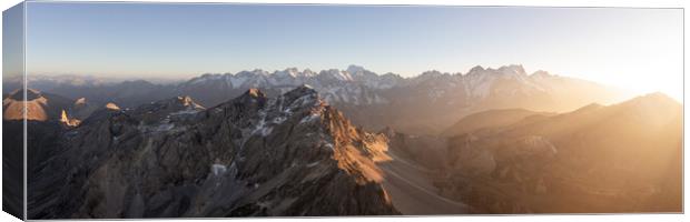 Col Du Galibier Ecrins National Park Sunset French Alps Canvas Print by Sonny Ryse