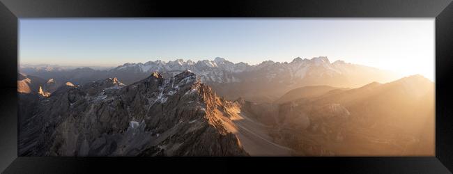 Col Du Galibier Ecrins National Park Sunset French Alps Framed Print by Sonny Ryse