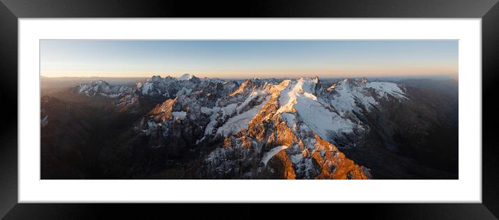 La Meije Glacier Mountain Aerial Massif des Écrins Alps France Framed Mounted Print by Sonny Ryse