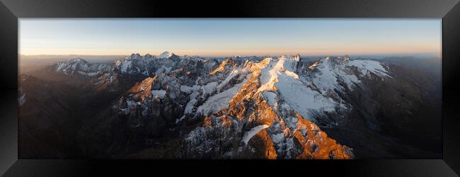 La Meije Glacier Mountain Aerial Massif des Écrins Alps France Framed Print by Sonny Ryse