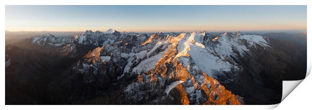 La Meije Glacier Mountain Aerial Massif des Écrins Alps France Print by Sonny Ryse