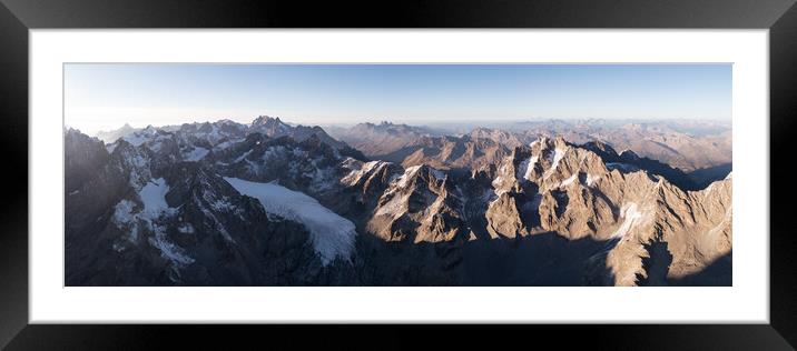 Glacier Blanc Parc national des Écrins Aerial Alps France Framed Mounted Print by Sonny Ryse