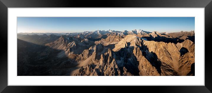 Massif des Cerces aerial French Alps Framed Mounted Print by Sonny Ryse