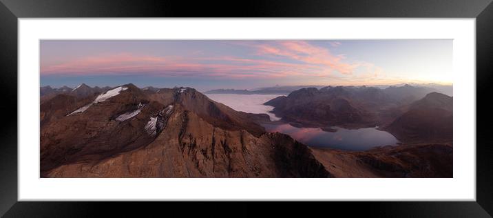 Mont Cenis Lac French Alps at sunset Framed Mounted Print by Sonny Ryse