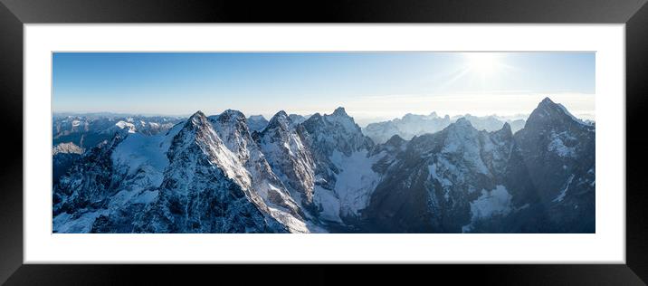 Parc national des Écrins Glacier Noir Aerial Alps France Framed Mounted Print by Sonny Ryse